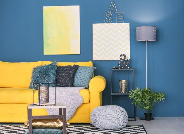Wieser Handwerk | Wir leben Handwerk | Malerei Wanddesign | Wand Blau Wohnzimmer